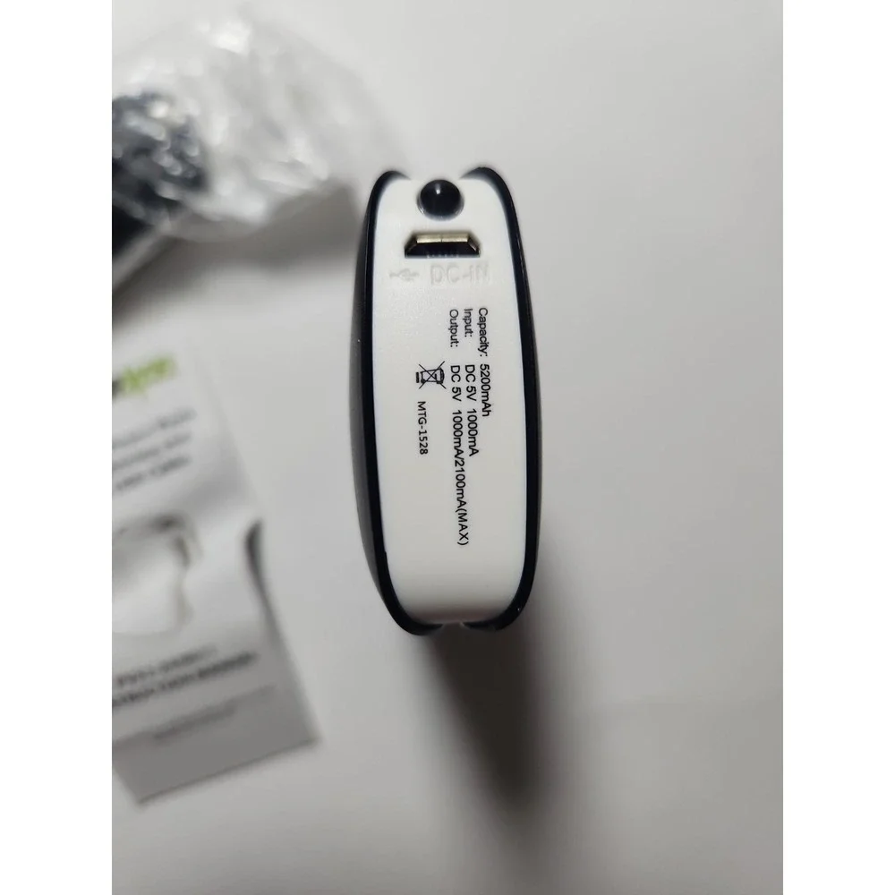 PowerXcel Power Bank Black, 5200 mAh Rapid Charge Portable Charger Thin - NEW